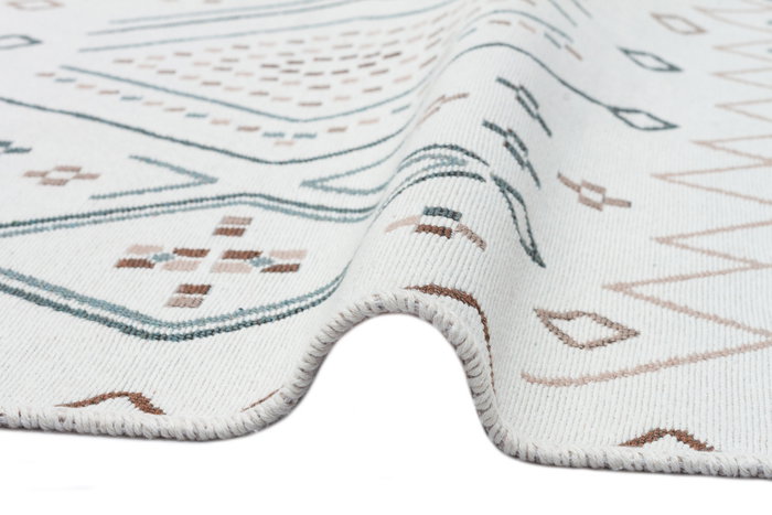 Conceptum Alfombra Ecológica Beige, Azul y Visón 80 x 300 cm